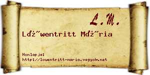 Löwentritt Mária névjegykártya